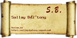 Sallay Bátony névjegykártya